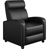 Yaheetech - Sillón reclinable de Piel sintética para sofá de Cine en casa con Soporte Lumbar de Alta Densidad con Esponja de Alta Densidad, sillón reclinable para Sala de Estar