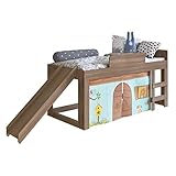 Kingshouse | Base De Cama para Colchón Individual – con Resbaladilla para Niños – Color Madera - Base Infantil – Cama Armable De Madera – Ideal para Recámara