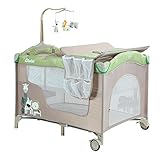 D´BEBÉ - Corral Cuna Dreams - Corral Cuna de Viaje versátil para tu Bebé - Ideal para Bebés de 6-36 Meses de Edad - Incluye un 1er nivel desmontable - Color Beige